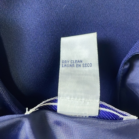 Jessica Howard Navy Blue Sleeveless Dress Size 6 Petit Bias Cut Pull On BoatNeck - Picture 15 of 15